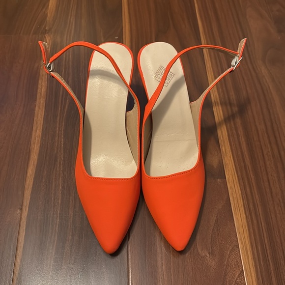 Women's Orange High Heel Sandals Stiletto Pointed Toe High Heels Pumps size 6.5 - Picture 3 of 9